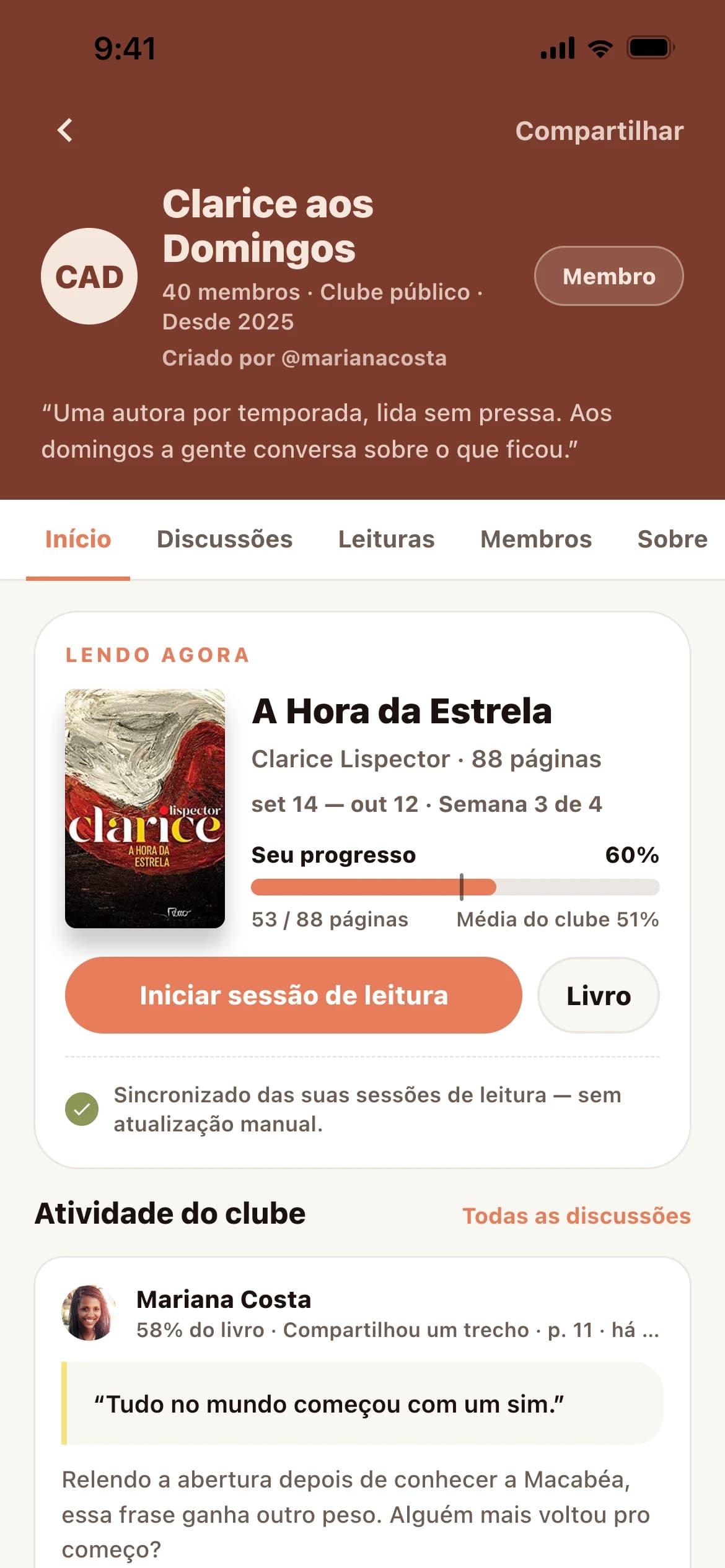 Clubes do livro sem spoiler