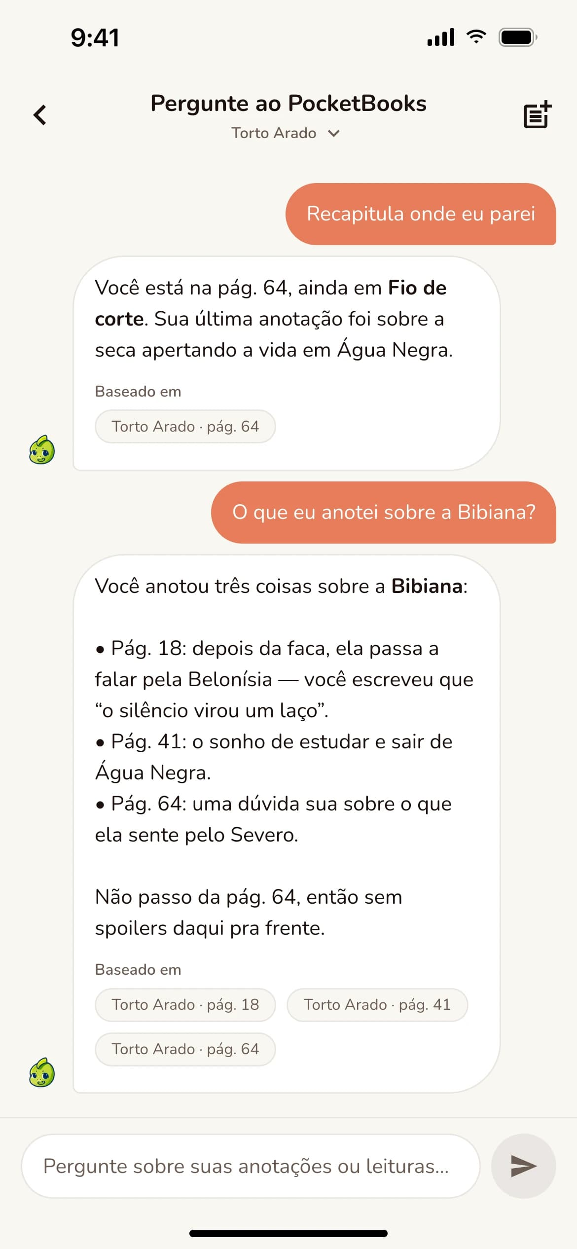 Um companheiro que lembra das suas anotações