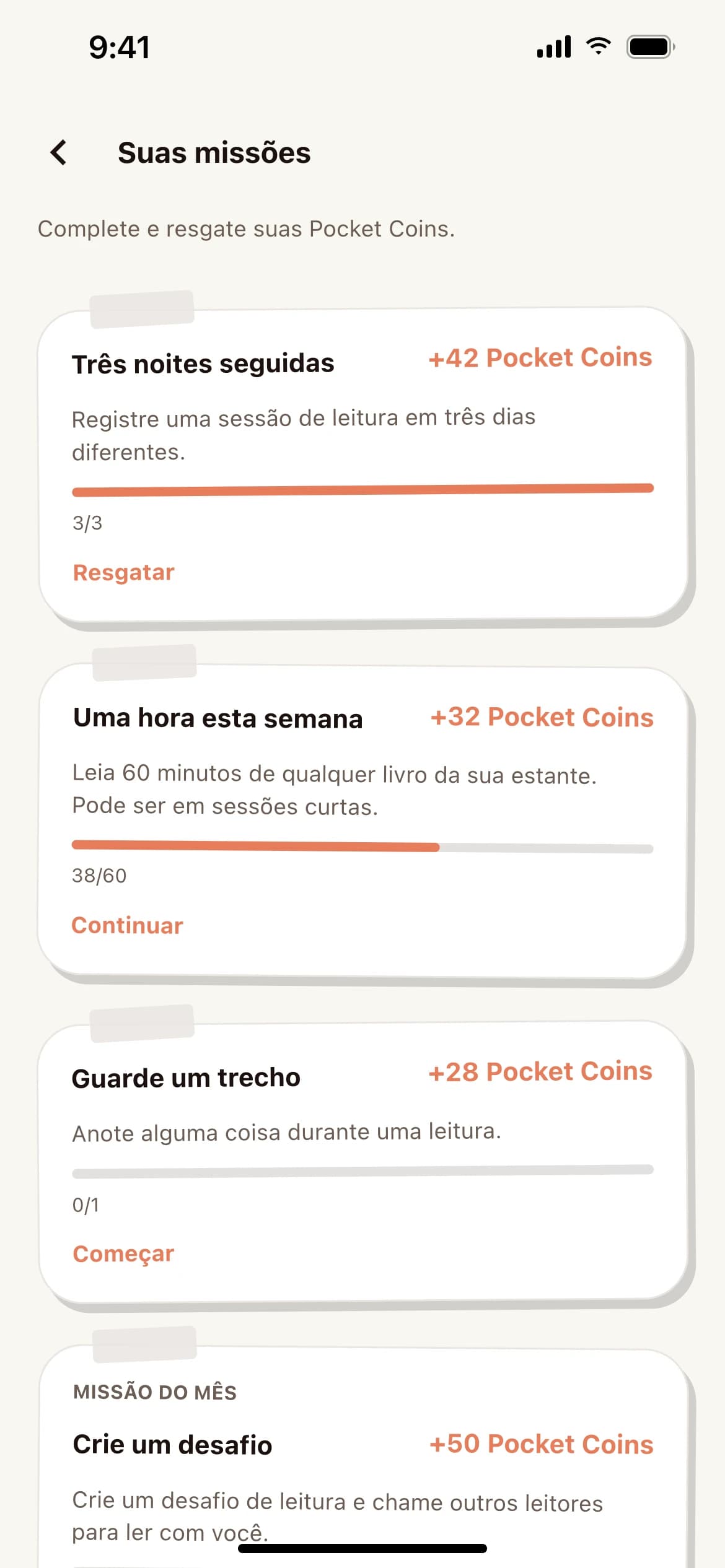 Missões que valem Pocket Coins